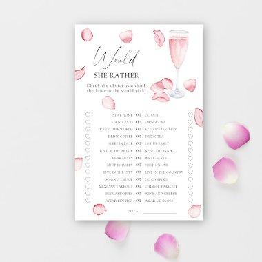 Petals and Prosecco - Would she rather