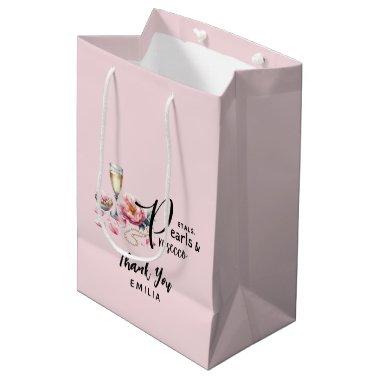 Petals Pearls Prosecco Favors Bridal Shower Medium Gift Bag