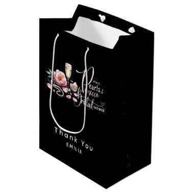 Petals Pearls Prosecco Favors Bridal Shower Medium Gift Bag