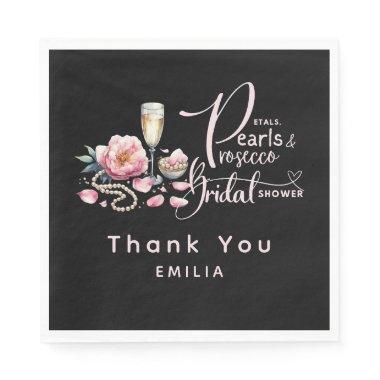 Petals Pearls Prosecco Favors  Napkins
