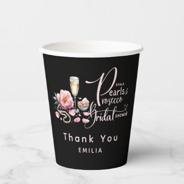 Petals Pearls Prosecco Favors  Paper Cups