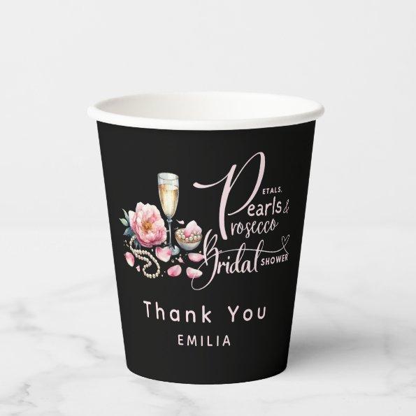 Petals Pearls Prosecco Favors  Paper Cups