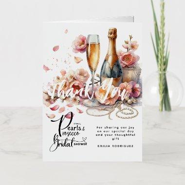 Petals Pearls Prosecco Favors  Postca Foil Greeting