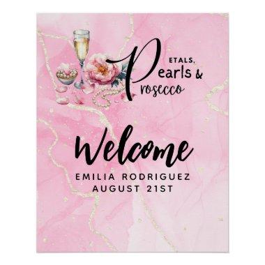 Petals Pearls Prosecco Favors  Poster