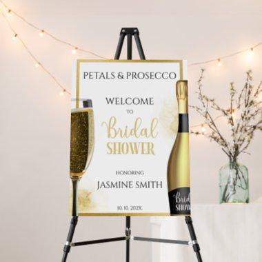 Petals & Prosecco Black Gold Bridal Shower Welcome Foam Board