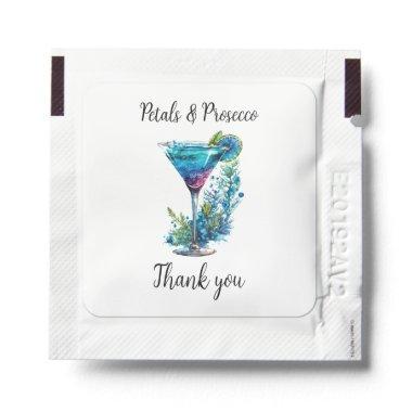 Petals & Prosecco Blue Floral Bridal Shower Hand Sanitizer Packet