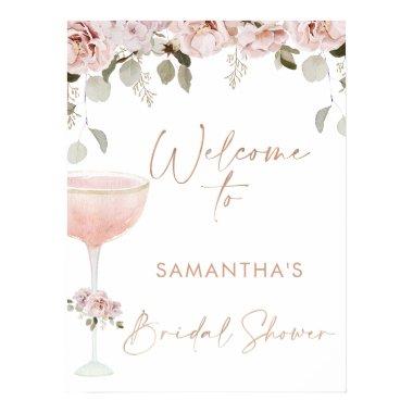 Petals Prosecco Blush Floral  Welcome Poster