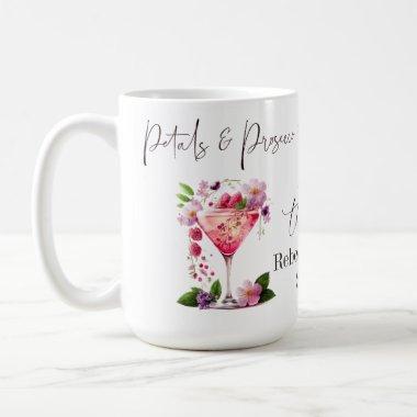 Petals & Prosecco Blush Pink Floral Bridal Shower Coffee Mug