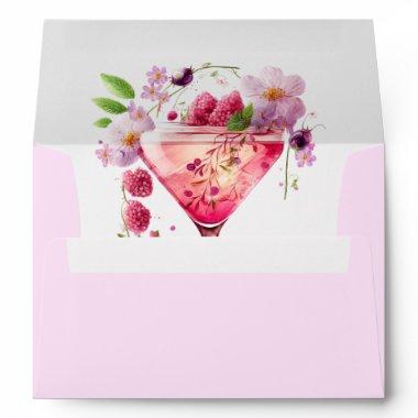 Petals & Prosecco Blush Pink Floral Bridal Shower Envelope