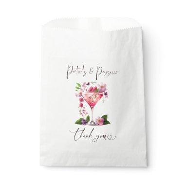 Petals & Prosecco Blush Pink Floral Bridal Shower Favor Bag