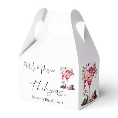 Petals & Prosecco Blush Pink Floral Bridal Shower Favor Boxes