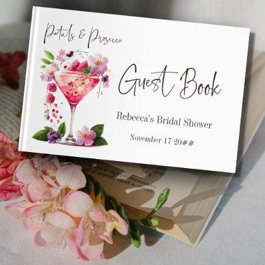Petals & Prosecco Blush Pink Floral Bridal Shower Guest Book