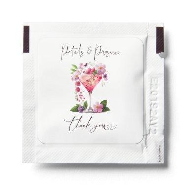 Petals & Prosecco Blush Pink Floral Bridal Shower Hand Sanitizer Packet