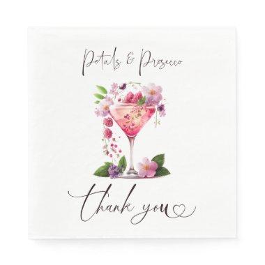 Petals & Prosecco Blush Pink Floral  Napkins