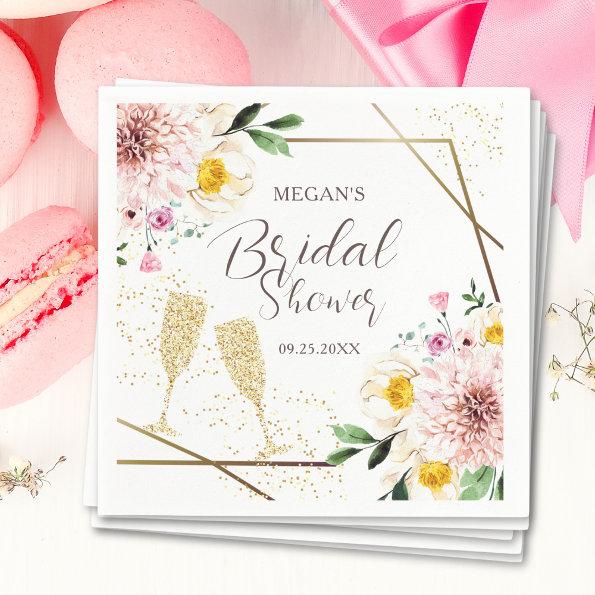 Petals & Prosecco Blush Pink Floral  Napkins
