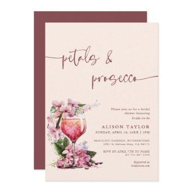 Petals & Prosecco Bridal Shower Boho Mauve Invitations