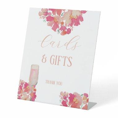 Petals & Prosecco Bridal Shower Invitations Gifts Floral Pedestal Sign