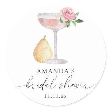 Petals & Prosecco -  Classic Round Sticker