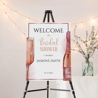 Petals & Prosecco Bridal Shower Rose Gold Welcome Foam Board