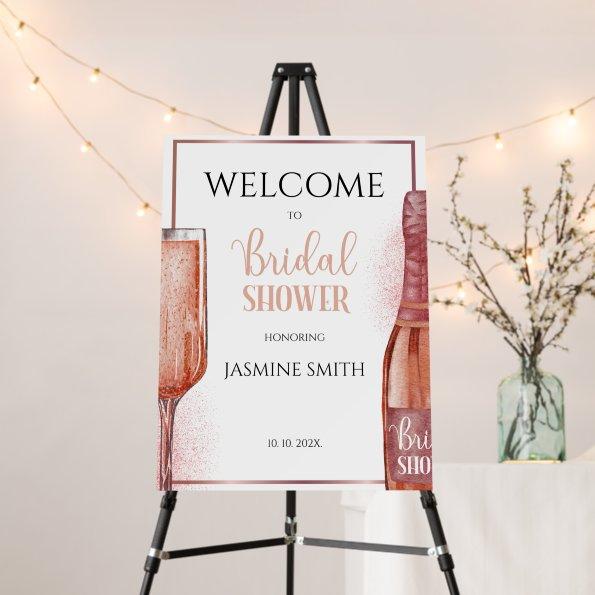 Petals & Prosecco Bridal Shower Rose Gold Welcome Foam Board