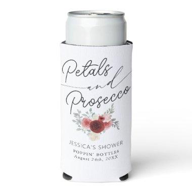 Petals & Prosecco Bridal Shower Seltzer Can Cooler