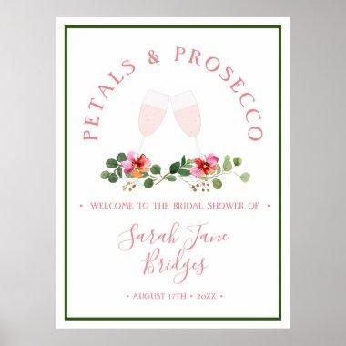 Petals & Prosecco Bridal Shower Welcome Poster