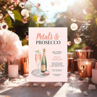 Petals & Prosecco Elegant Bridal Shower Invitations