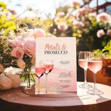 Petals & Prosecco Elegant Bridal Shower Invitations