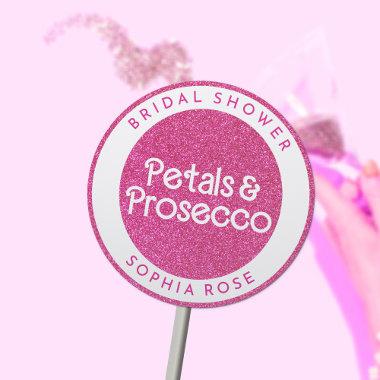 Petals & Prosecco Floral Arch Boho Bridal Shower Classic Round Sticker