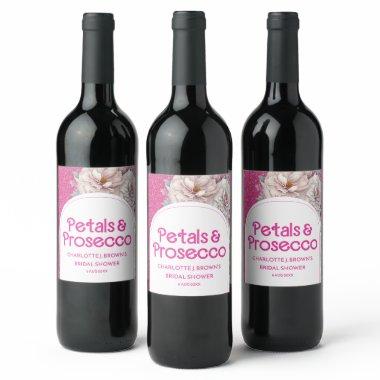 Petals & Prosecco Floral Arch Boho  Wine Label