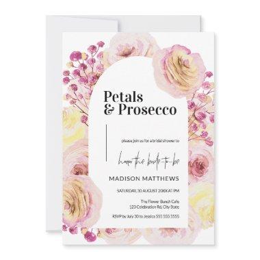 Petals & Prosecco Floral Arch Spring Bridal Shower Invitations