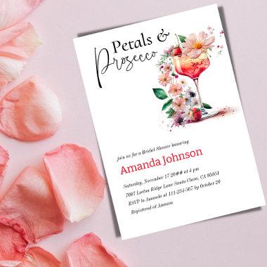 Petals & Prosecco Floral Bridal Shower Brunch Invitations
