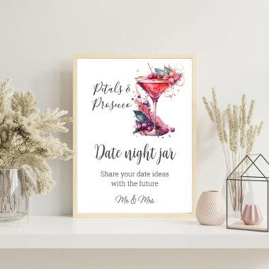 Petals & Prosecco Floral Bridal Shower Date Game Poster