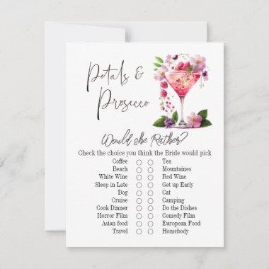 Petals & Prosecco Floral Bridal Shower Game Invitations