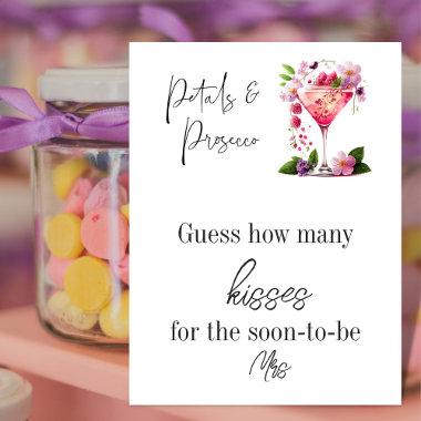 Petals & Prosecco Floral Bridal Shower Guess Game Poster