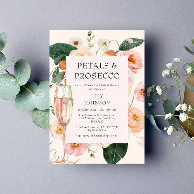 Petals & Prosecco Floral Bridal Shower Invitations