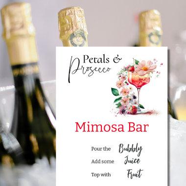 Petals Prosecco Floral Bridal Shower Mimosa Bar Poster