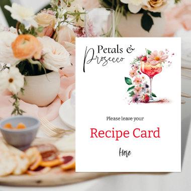 Petals Prosecco Floral Bridal Shower Recipe Invitations Poster