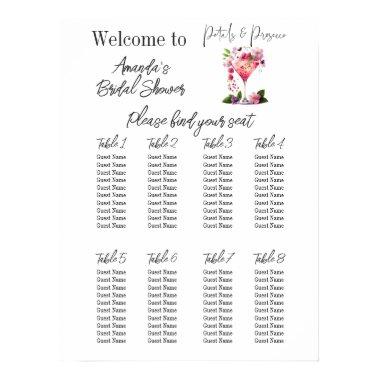 Petals & Prosecco Floral  Seating Poster