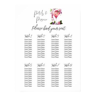 Petals & Prosecco Floral  Seating Poster