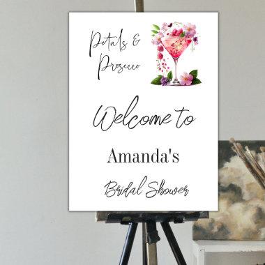 Petals & Prosecco Floral Bridal Shower Welcome Foam Board