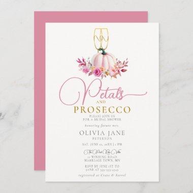 Petals Prosecco Harvest Roses Fall Bridal Shower Invitations