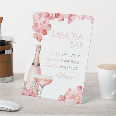 Petals & Prosecco Mimosa Bar Bridal Shower Pedestal Sign