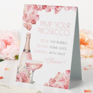 Petals & Prosecco Mimosa Bar Bridal Shower Table Tent Sign