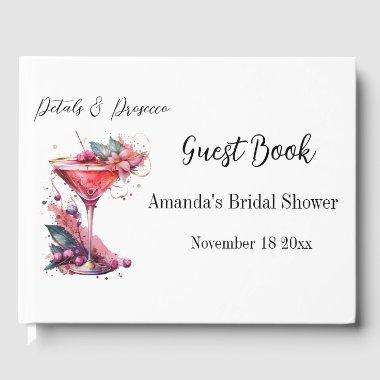 Petals & Prosecco Pink Blush Floral  Guest Book