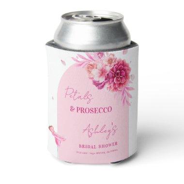 Petals Prosecco Pink Floral  Favor Can Cooler