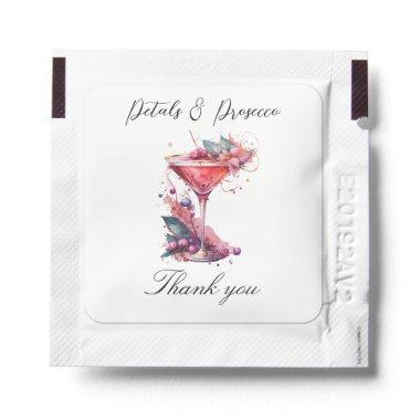 Petals & Prosecco Pink Floral Bridal Shower Hand Sanitizer Packet