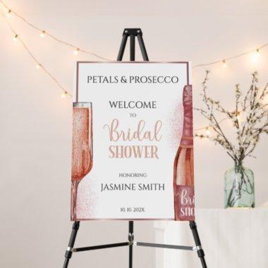Petals & Prosecco Rose Gold Bridal Shower Welcome Foam Board