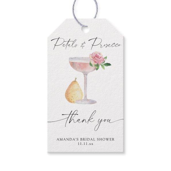 Petals & Prosecco - thank you bridal shower Gift Tags