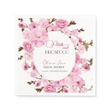 Petals & Prosecco Watercolor Pinkwhite Floral Arch Napkins